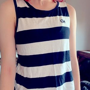 GillyHicks Navy Blue and White Tank Top